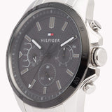 Shop Authentic Tommy Hilfiger Iconic Quartz Black Dial Silver Steel Strap Watch for Men - 1791564 - Luxxuri