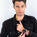  Shop Authentic Diesel Mega Chief Quartz Black Dial Grey Leather Strap Watch For Men - DZ4523 - Luxxuri