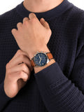  Shop Authentic Fossil Townsman Chronograph Blue Dial Brown Leather Strap Watch for Men - FS5279 - Luxxuri