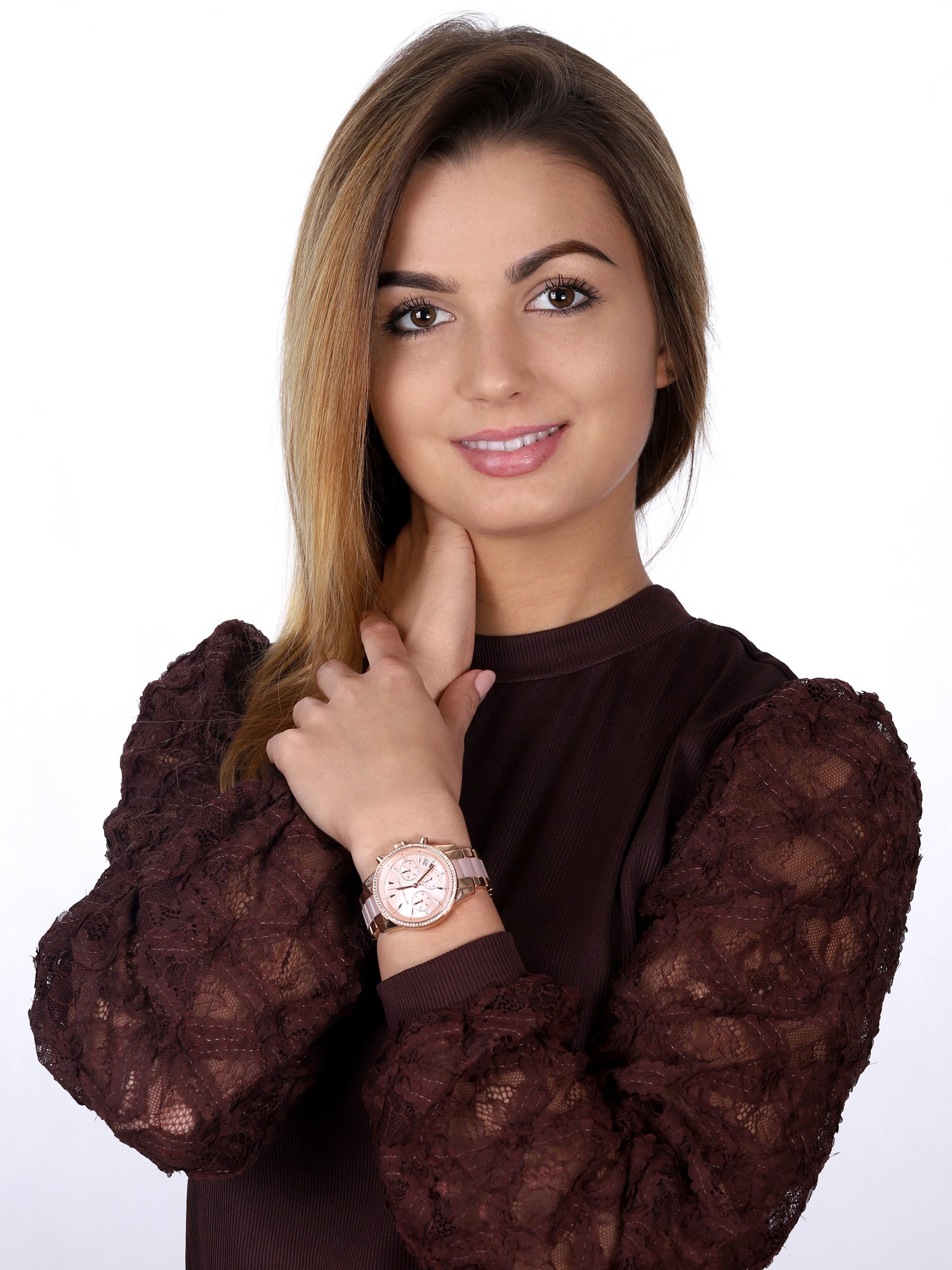  Shop Authentic Michael Kors Ritz Chronograph Mother of Pearl White Dial Two Tone Steel Strap Watch For Women - MK6769 - Luxxuri