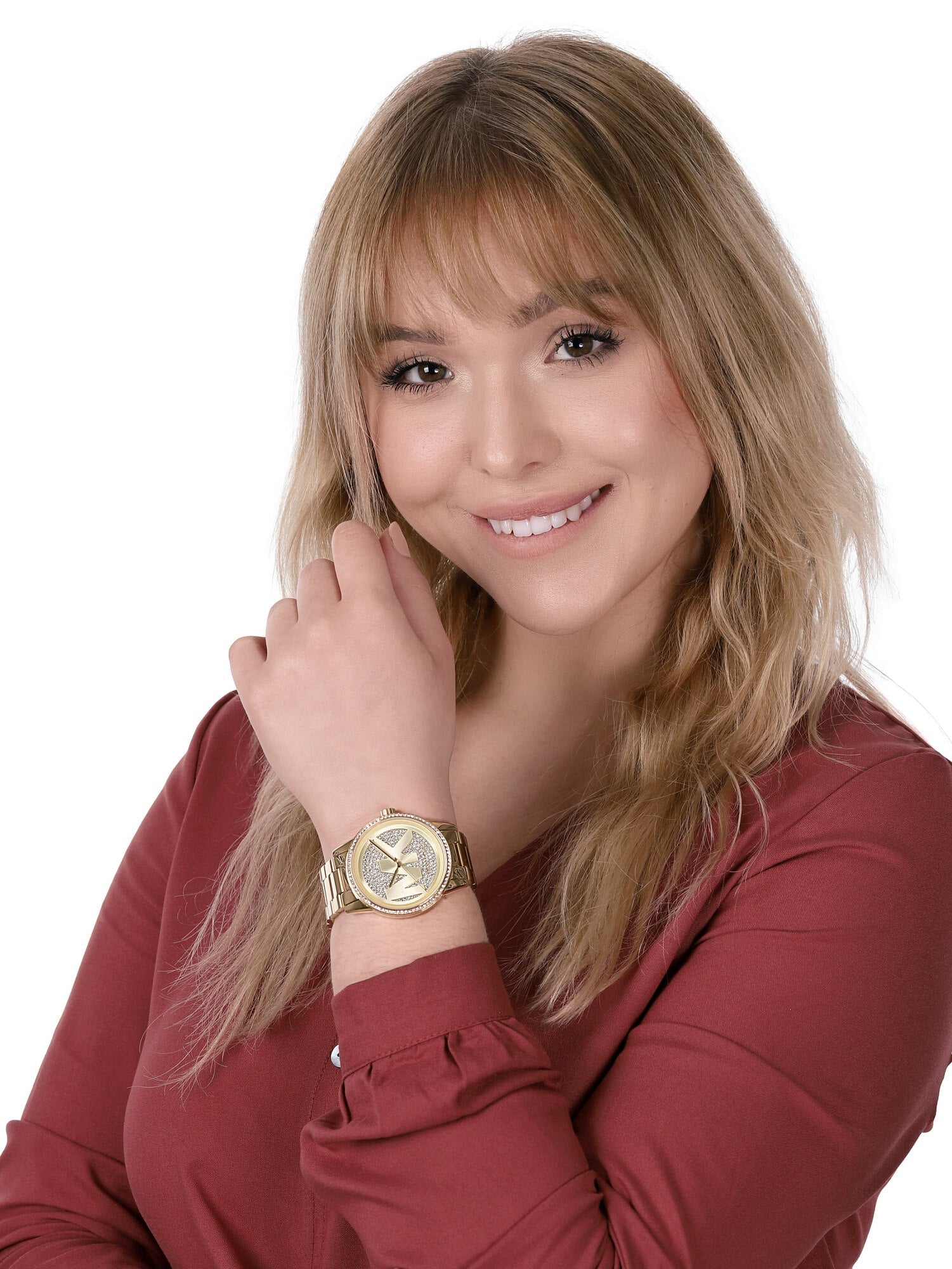  Shop Authentic Michael Kors Ritz Pave Crystals Gold Dial Gold Steel Strap Watch for Women - MK6862 - Luxxuri