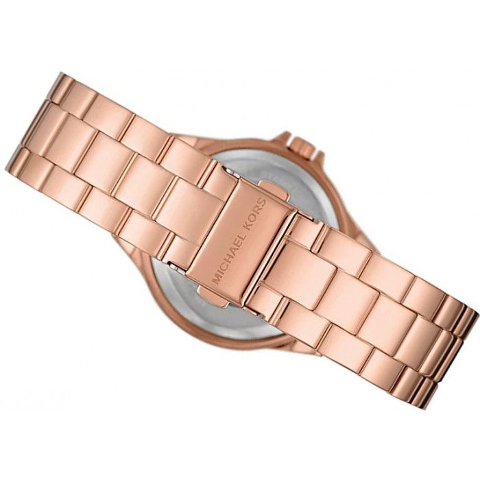  Shop Authentic Michael Kors Lennox Three Hand Rose Gold Dial Rose Gold Steel Strap Watch For Women - MK7230 - Luxxuri