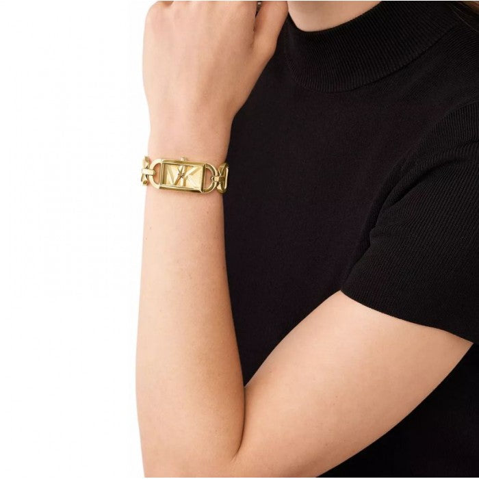  Shop Authentic Michael Kors Empire Three Hand Gold Dial Gold Steel Strap Watch For Women - MK7406 - Luxxuri