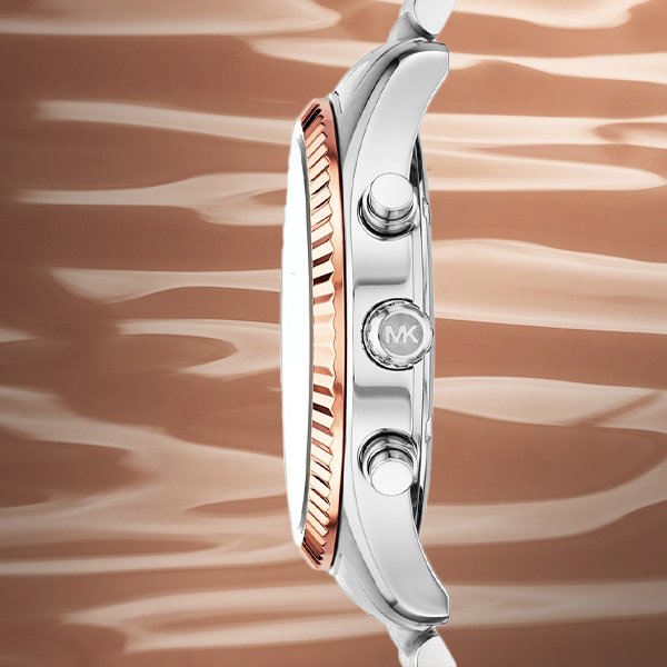  Shop Authentic Michael Kors Lexington Chronograph Brown Dial Silver Steel Strap Watch For Men - MK8732 - Luxxuri