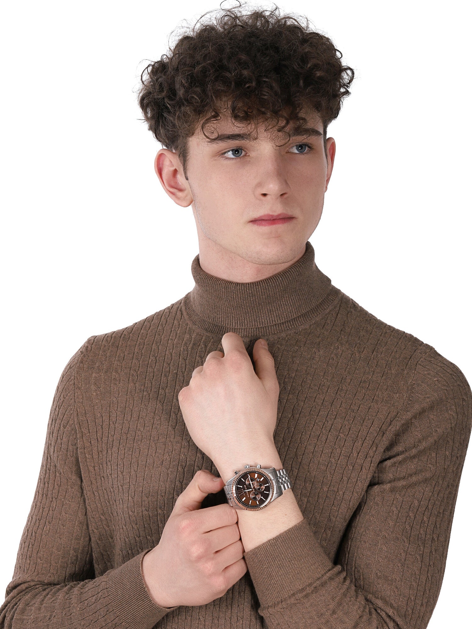  Shop Authentic Michael Kors Lexington Chronograph Brown Dial Silver Steel Strap Watch For Men - MK8732 - Luxxuri