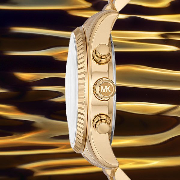  Shop Authentic Michael Kors Lexington Chronograph Blue Dial Gold Steel Strap Watch For Women - MK7216 - Luxxuri