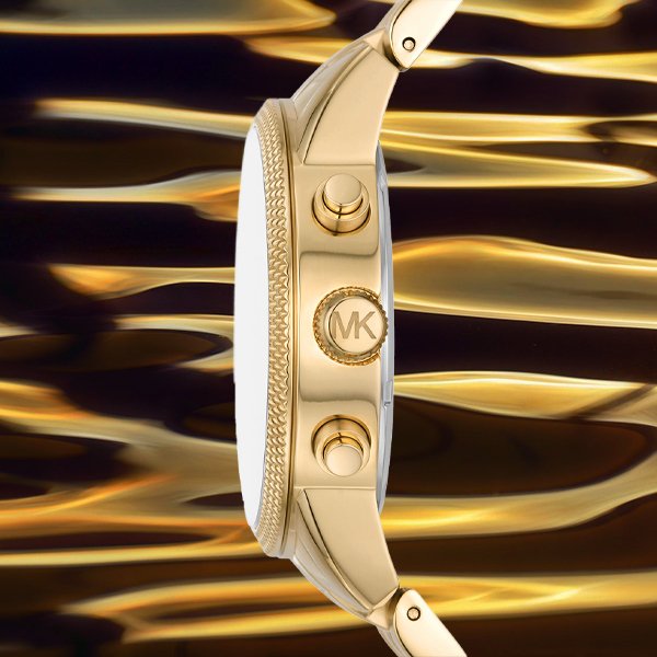  Shop Authentic Michael Kors Hutton Chronograph Gold Dial Gold Steel Strap Watch For Men - MK8953 - Luxxuri