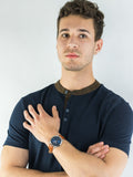  Shop Authentic Fossil The Minimalist 3H Blue Dial Brown Leather Strap Watch for Men - FS5499 - Luxxuri