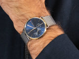  Shop Authentic Tommy Hilfiger Brooklyn Quartz Blue Dial Silver Mesh Bracelet Watch for Men - 1791505 - Luxxuri