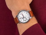  Shop Authentic Tommy Hilfiger Landon Chronograph White Dial Brown Leather Strap Watch for Men - 1791531 - Luxxuri