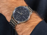  Shop Authentic Tommy Hilfiger Chase Multifunction Blue Dial Silver Steel Strap Watch for Men - 1791575 - Luxxuri
