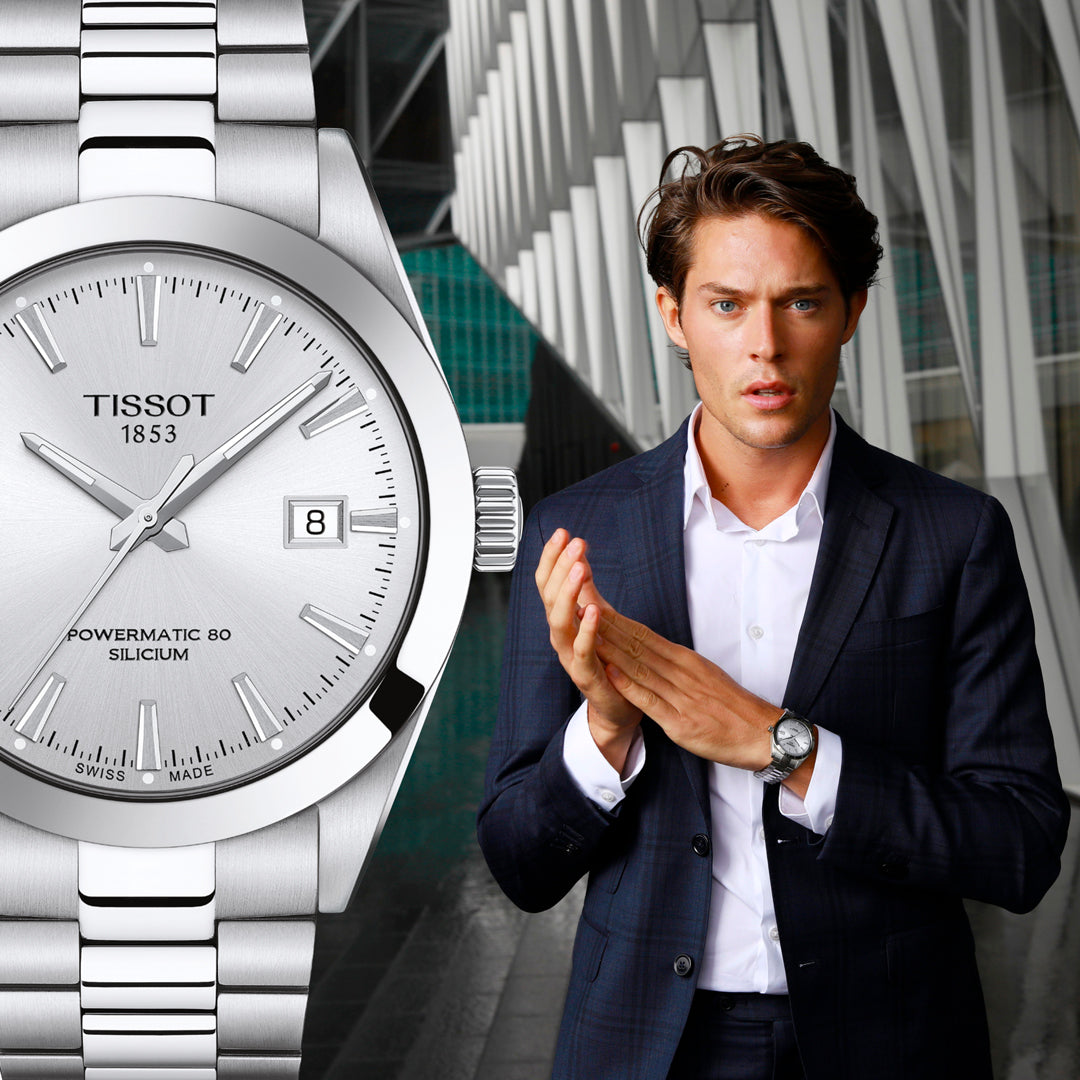 Tissot Gentleman Silver Dial Silver Steel Strap Watch For Men - T127.410.11.031.00