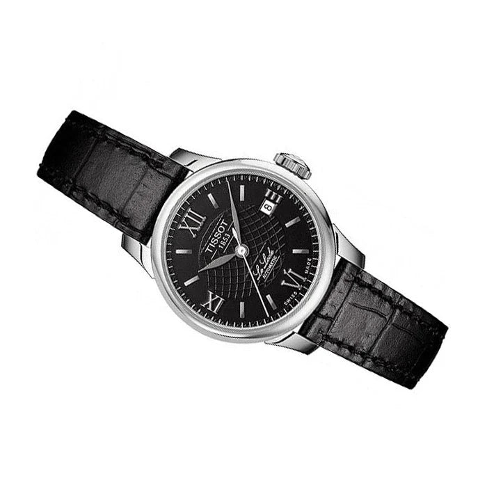  Shop Authentic Tissot Le Locle Automatic Lady Black Dial Black Leather Strap Watch for Women - T41.1.123.57 - Luxxuri