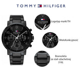  Shop Authentic Tommy Hilfiger Daniel Black Dial Black Steel Strap Watch for Men - 1710383 - Luxxuri