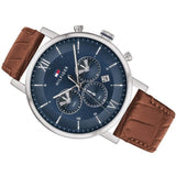  Shop Authentic Tommy Hilfiger Evan Chronograph Blue Dial Brown Leather Strap Watch for Men - 1710393 - Luxxuri