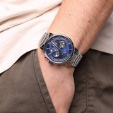  Shop Authentic Tommy Hilfiger Evan Chronograph Blue Dial Silver Steel Strap Watch For Men - 1710409 - Luxxuri