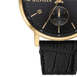  Shop Authentic Tommy Hilfiger Daniel Black Dial Black Leather Strap Watch for Men - 1710417 - Luxxuri