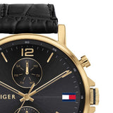  Shop Authentic Tommy Hilfiger Daniel Black Dial Black Leather Strap Watch for Men - 1710417 - Luxxuri