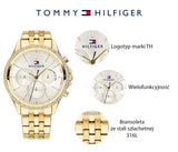  Shop Authentic Tommy Hilfiger Ari Multifunction Diamonds Silver Dial Gold Steel Strap Watch for Women - 1781977 - Luxxuri
