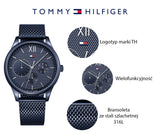  Shop Authentic Tommy Hilfiger Damon Quartz Blue Dial Blue Mesh Bracelet Watch for Men - 1791421 - Luxxuri
