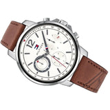  Shop Authentic Tommy Hilfiger Landon Chronograph White Dial Brown Leather Strap Watch for Men - 1791531 - Luxxuri