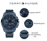  Shop Authentic Tommy Hilfiger Decker Chronograph Blue Dial Blue Steel Strap Watch for Men - 1791560 - Luxxuri