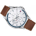  Shop Authentic Tommy Hilfiger Multi Function Quartz White Dial Brown Leather Strap Watch for Men - 1791614 - Luxxuri
