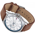  Shop Authentic Tommy Hilfiger Multi Function Quartz White Dial Brown Leather Strap Watch for Men - 1791614 - Luxxuri