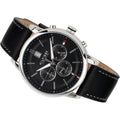 Shop Authentic Tommy Hilfiger Kyle Quartz Black Dial Black Leather Strap Watch for Men - 1791630 - Luxxuri