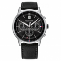  Shop Authentic Tommy Hilfiger Kyle Quartz Black Dial Black Leather Strap Watch for Men - 1791630 - Luxxuri