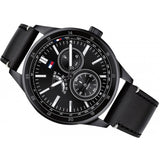  Shop Authentic Tommy Hilfiger Austin Black Dial Black Leather Strap Watch for Men - 1791638 - Luxxuri