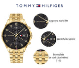  Shop Authentic Tommy Hilfiger West Chronograph Quartz Black Dial Gold Steel Strap Watch For Men - 1791708 - Luxxuri