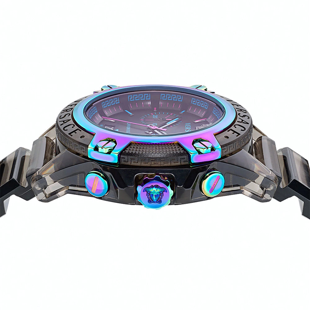  Shop Authentic Versace Icon Active Chronograph Quartz Black Dial Black Steel Strap Watch For Men - VEZ701022 - Luxxuri