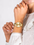  Shop Authentic Guess Chiffon Gold Dial Gold Mesh Bracelet Watch For Women - W1083L2 - Luxxuri