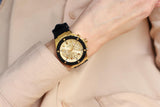  Shop Authentic Guess Athena Gold Dial Black Rubber Strap Watch For Women - GW0030L2 - Luxxuri