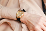  Shop Authentic Guess Cosmo Diamonds Gold Dial Black Rubber Strap Watch for Women - GW0034L1 - Luxxuri