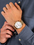  Shop Authentic Tommy Hilfiger Kane White Dial Gold Mesh Bracelet Watch for Men - 1710403 - Luxxuri