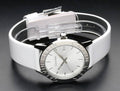  Shop Authentic Calvin Klein Steady Silver Dial White Leather Strap Watch for Women - K7Q211L6 - Luxxuri