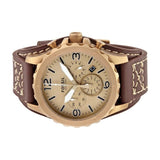  Shop Authentic Fossil Nate Chronograph Gold Dial Brown Leather Strap Watch for Men - JR1495 - Luxxuri