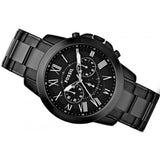  Shop Authentic Fossil Grant Chronograph Black Dial Black Steel Strap Watch for Men - FS4832 - Luxxuri