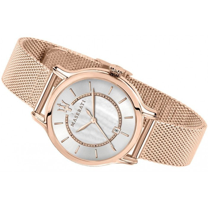  Shop Authentic Maserati Epoca Mother of Pearl Dial Rose Gold Mesh Strap Watch For Women - R8853118506 - Luxxuri