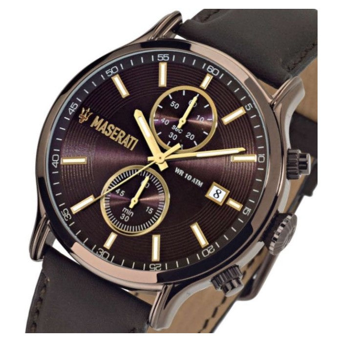  Shop Authentic Maserati Epoca Chronograph Brown Dial Brown Leather Watch For Men - R8871618006 - Luxxuri