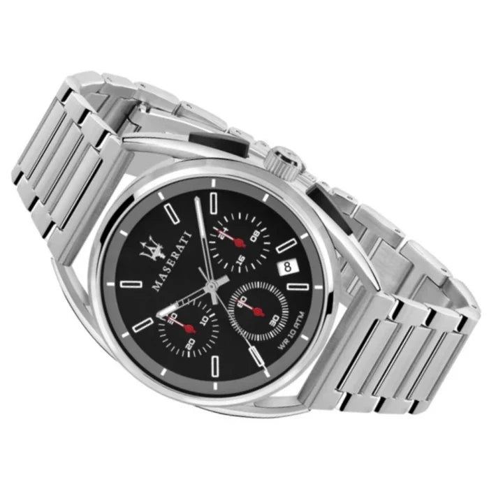  Shop Authentic Maserati Trimarano Chronograph Black Dial Silver Stainless Steel Strap Watch For Men - R8873632003 - Luxxuri