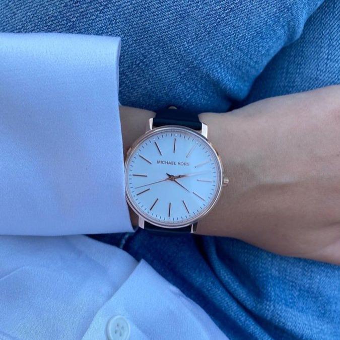  Shop Authentic Michael Kors Pyper Quartz White Dial Black Leather Strap Watch For Women - MK2834 - Luxxuri