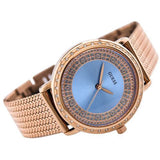  Shop Authentic Guess Willow Crystal Blue Dial Rose Gold Mesh Bracelet Watch For Women - W0836L1 - Luxxuri