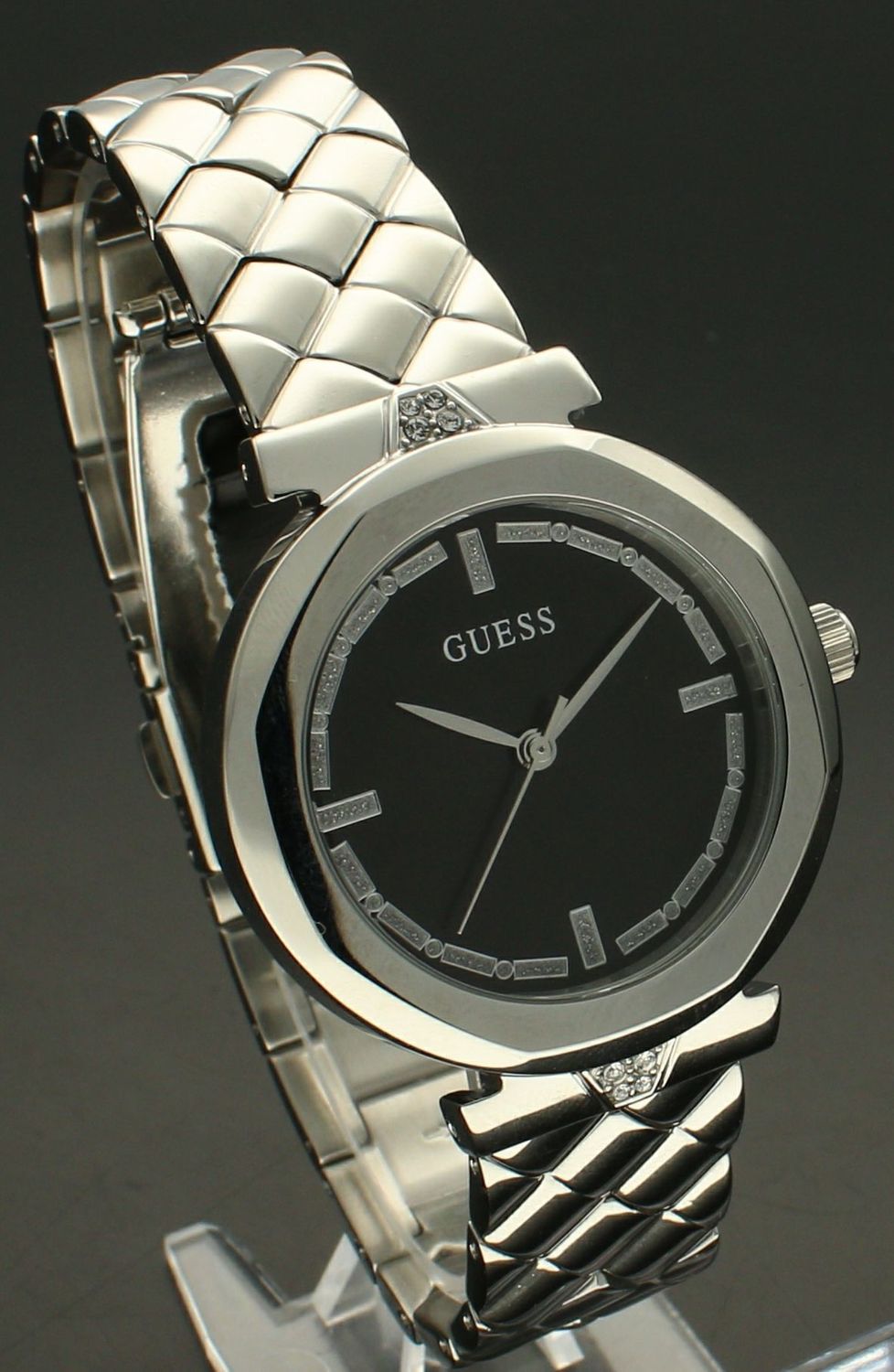  Shop Authentic Guess Rumour Quartz Black Dial Silver Steel Strap Watch For Women - GW0613L1 - Luxxuri