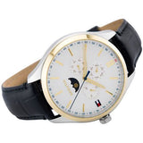  Shop Authentic Tommy Hilfiger Oliver Analog Silver Dial Black Leather Strap Watch for Men - 1791305 - Luxxuri