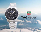  Shop Authentic Tag Heuer Aquaracer Quartz Black Dial Silver Steel Strap Watch for Women - WAY131M.BA0748 - Luxxuri