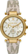  Shop Authentic Michael Kors Parker Chronograph White Dial White Leather Strap Watch For Women - MK6916 - Luxxuri