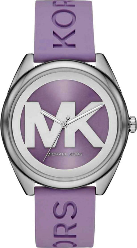  Shop Authentic Michael Kors Janelle Three Hand Purple Dial Purple Rubber Strap Watch For Women - MK7143 - Luxxuri